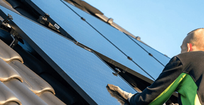 Solar panels on a roof