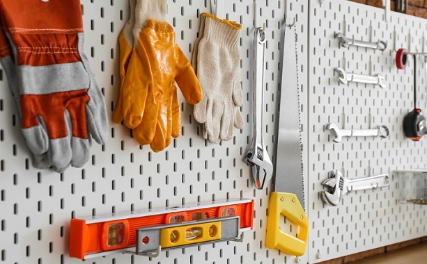 pegboard storing power tools